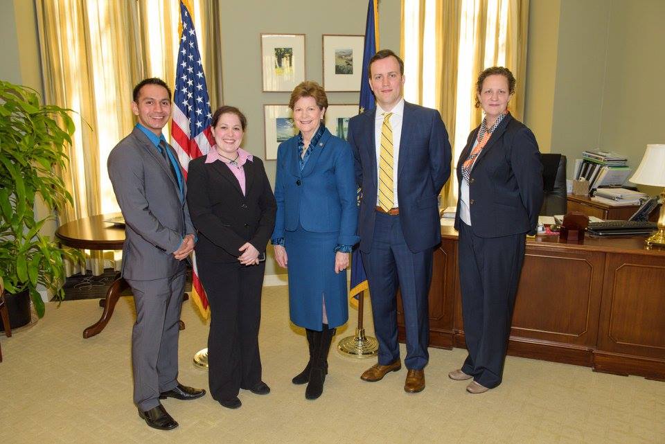 Jesse Rivera with his group and Senator Shaheen