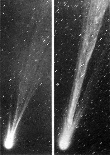 Comet Swift (C/1892) photographed by Barnard on April 4 and 6, 1892