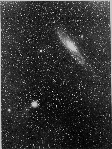 M31 and Comet Holmes photographed by Barnard on November 10, 1892